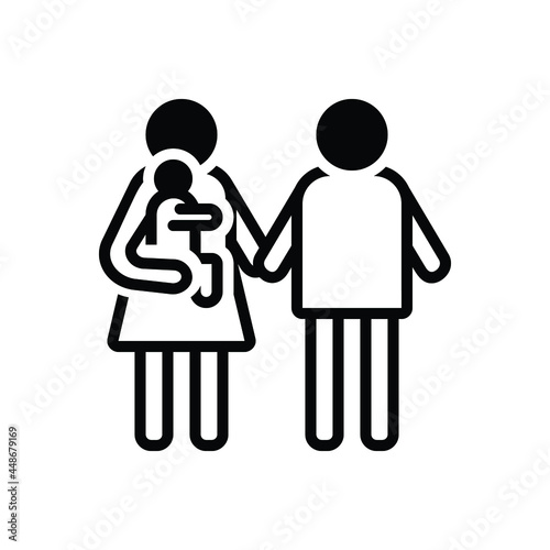 Black solid icon for parent 
