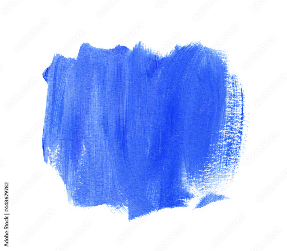 Fototapeta premium Blue watercolor paint brush stroke abstract art background. Creative graphic design image.