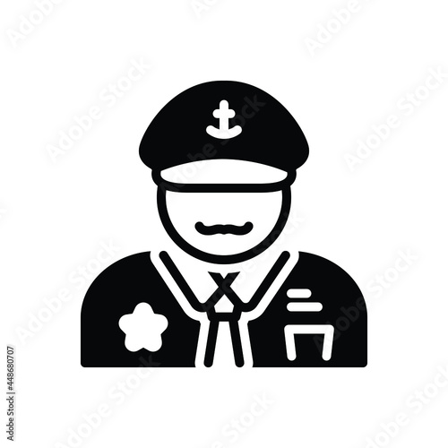 Black solid icon for captain
