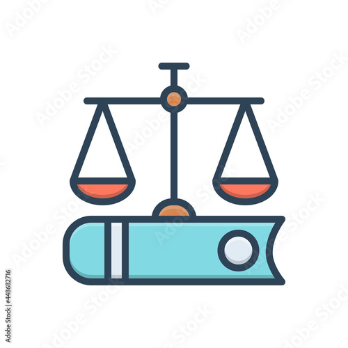 Color illustration icon for justice book
