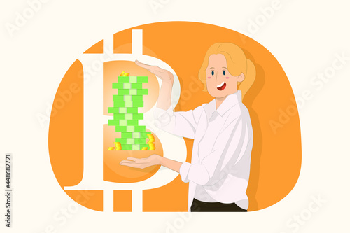  Young business woman hand giving money concept