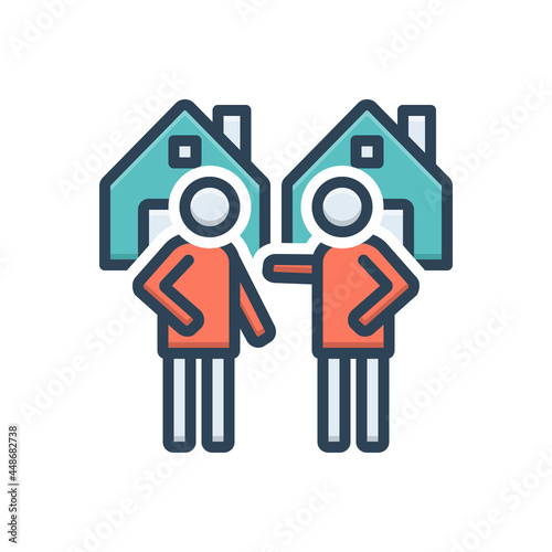 Color illustration icon for neighborhood 
