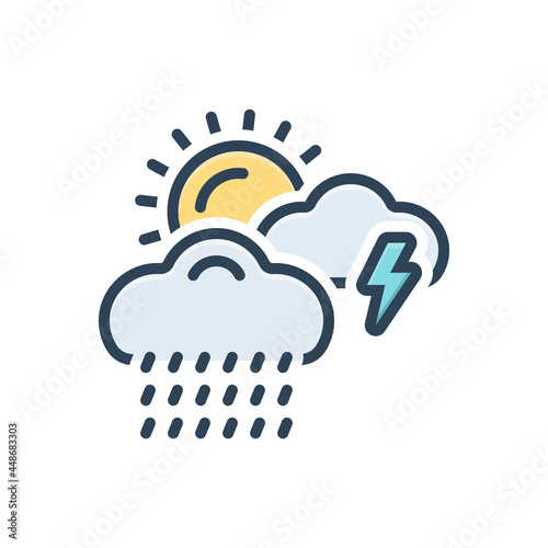 Color illustration icon for weather