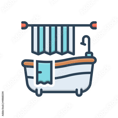 Color illustration icon for bathroom 