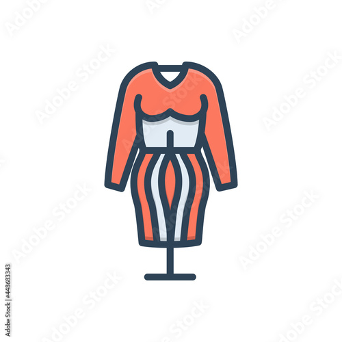 Color illustration icon for fashion 