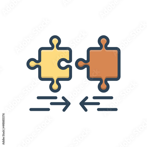 Color illustration icon for implication