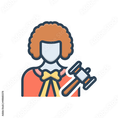 Color illustration icon for lawyer 