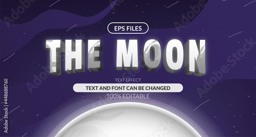 3d lunar moon solar system astrology editable text effect. eps vector file. planet space cosmic