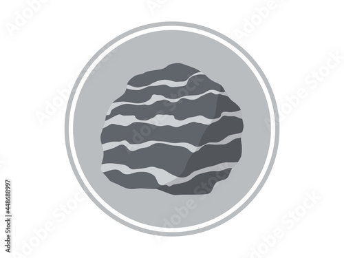 Gneiss specimen. Metamorphic rock logo.