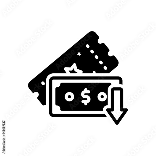 Black solid icon for cheap 