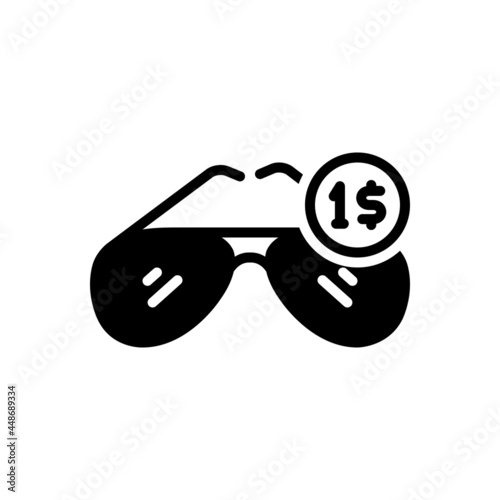 Black solid icon for cheap