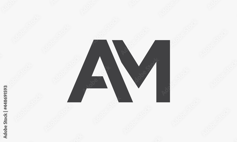 AM letter logo modern concept isolated on white background. AM letter logo modern concept isolated on white background.