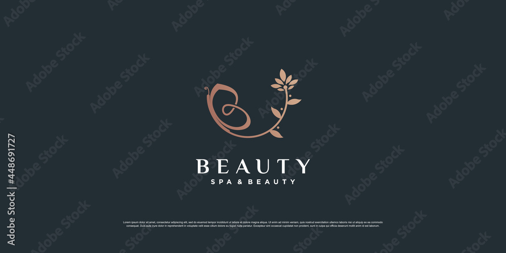 Beauty logo inspiraton with butterfly and leaf concept Premium Vector Beauty logo inspiraton with butterfly and leaf concept Premium Vector