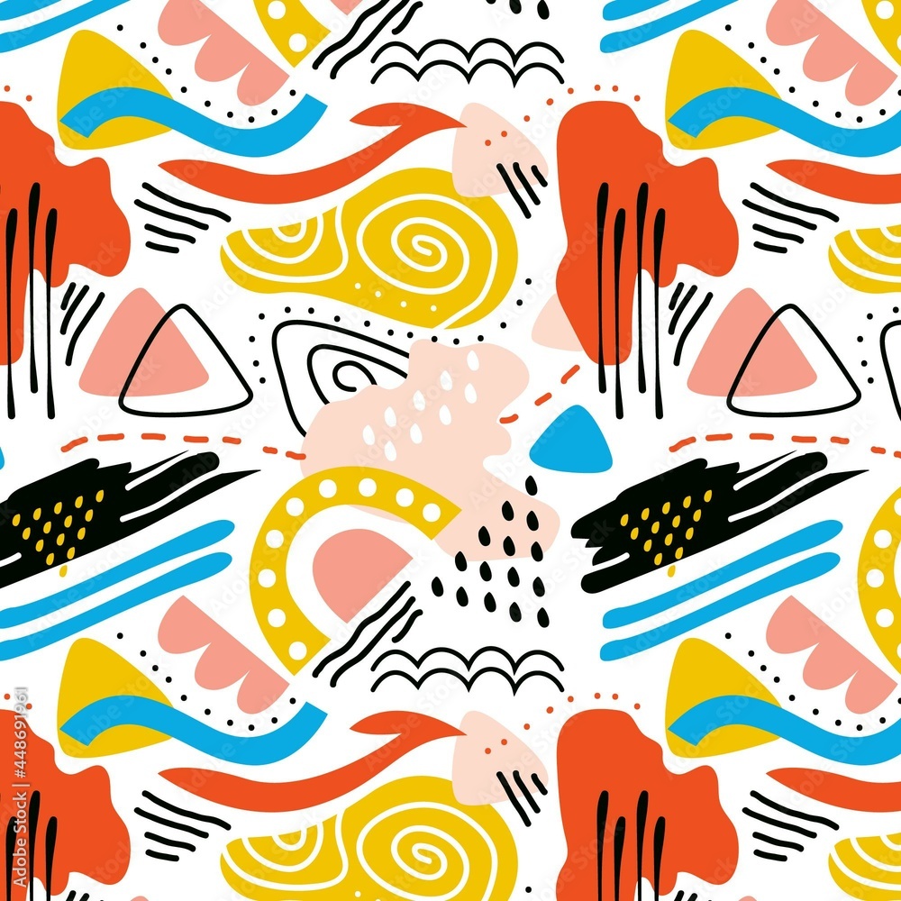 Hand Drawn Colorful Abstract Element Pattern