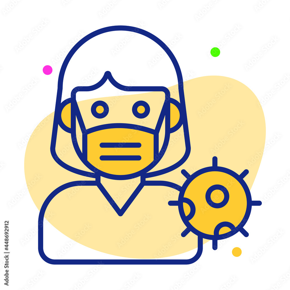 Female Coronavirus Infected Healthcare Medical, vector graphic Illustration Icon. Female Coronavirus Infected Healthcare Medical, vector graphic Illustration Icon.
