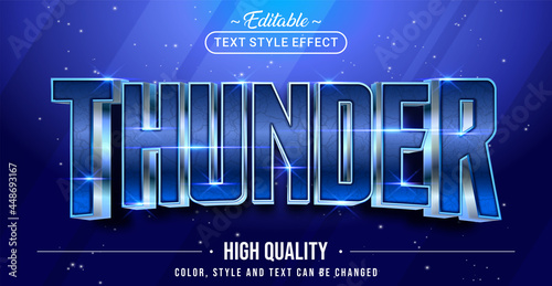 Editable text style effect - Thunder Blue text style theme.