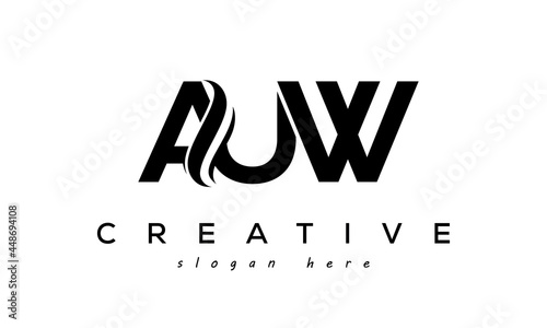 Letters AUW creative logo design vector photo