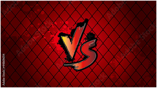 対決　戦い　VS　金網　フェンス