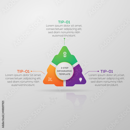 Triangle Shape 3 Options Typographic Infographic Template Design