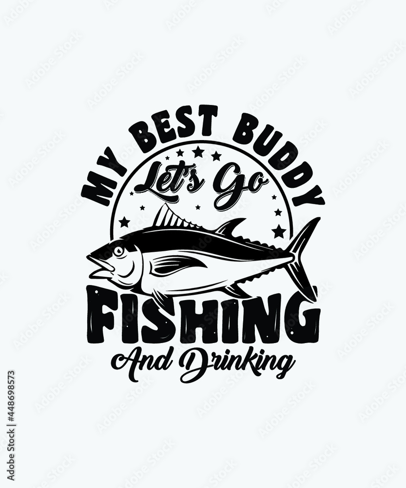 Obraz premium Fishing T-shirt design with elegant graphic