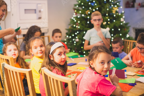 the children create a beautiful application together