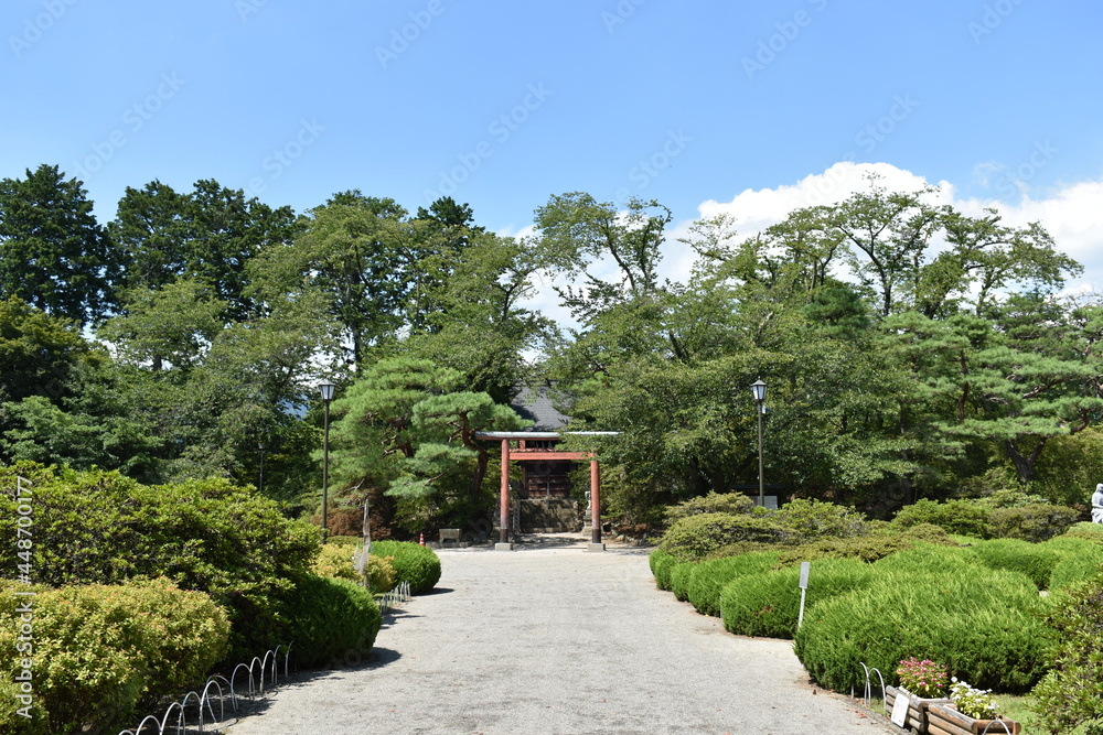 日本　群馬の名所　真田の城　沼田城と周辺の風景