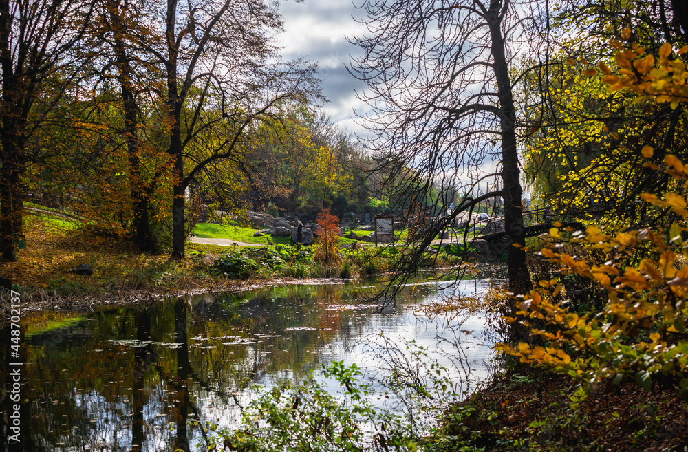 Kamlanka river in the Sofiyivsky arboretum. Uman, Ukraine