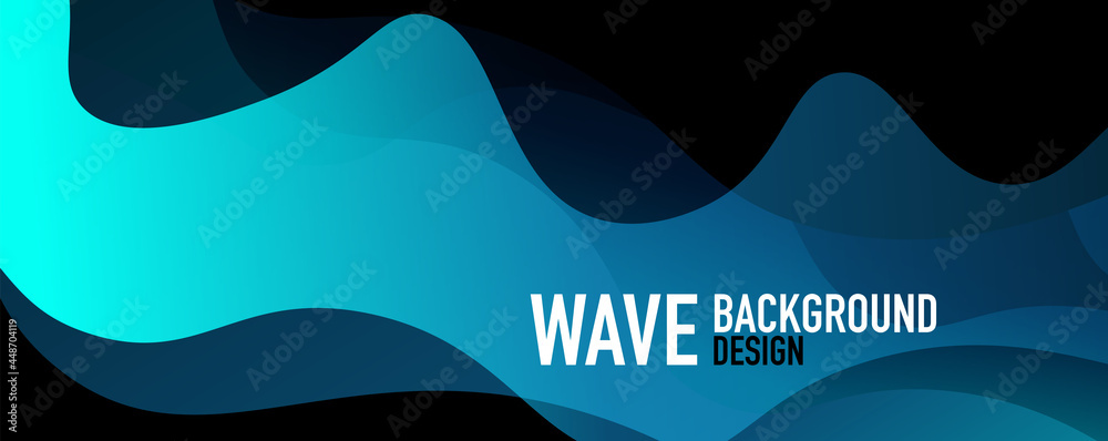 Abstract background - shiny fluid gradients and overlapping waves. Vector Illustration For Wallpaper, Banner, Background, Landing Page