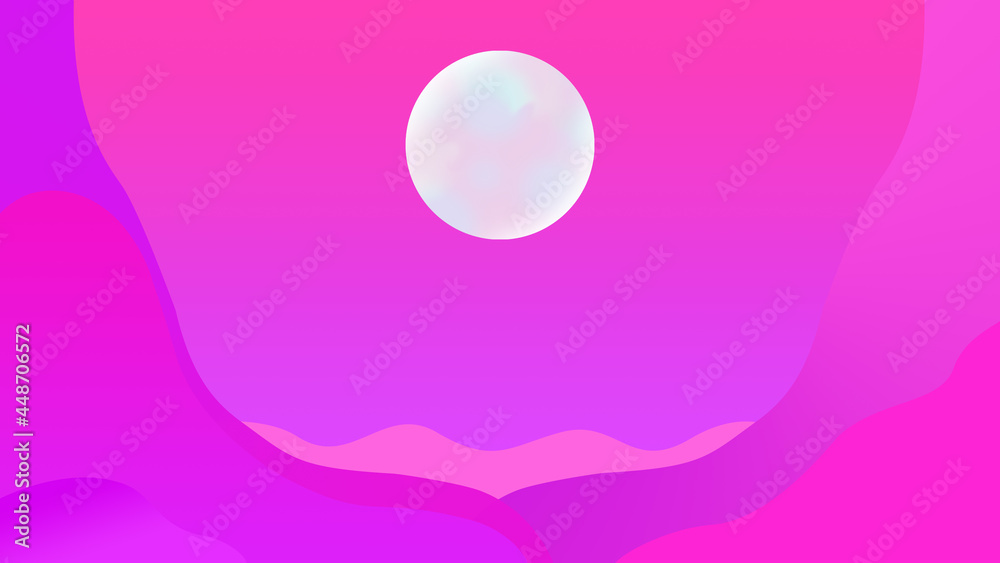 満月又は太陽の風景