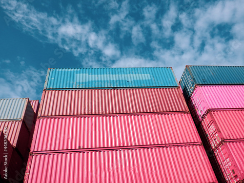 Photography container yard blue sky for letters