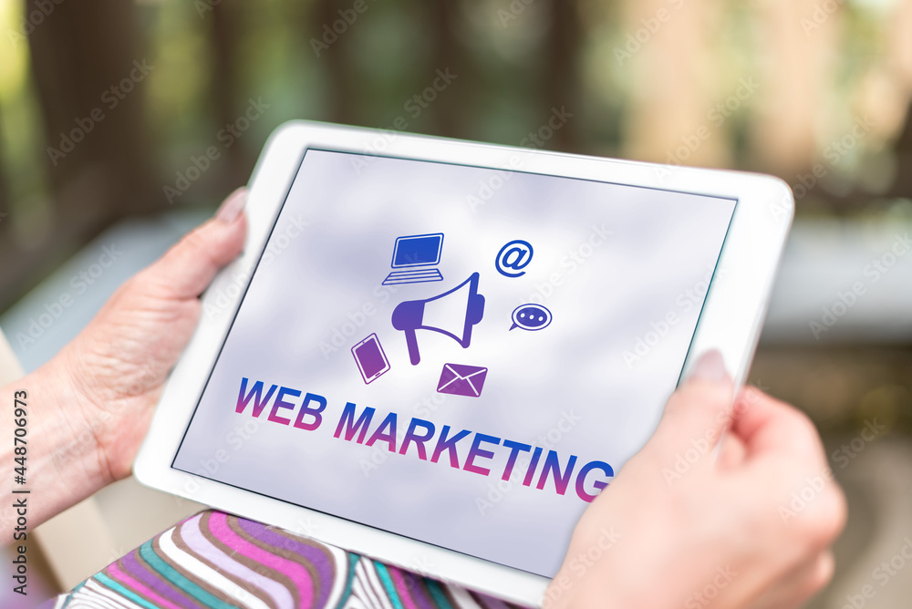 Web marketing concept on a tablet Web marketing concept on a tablet