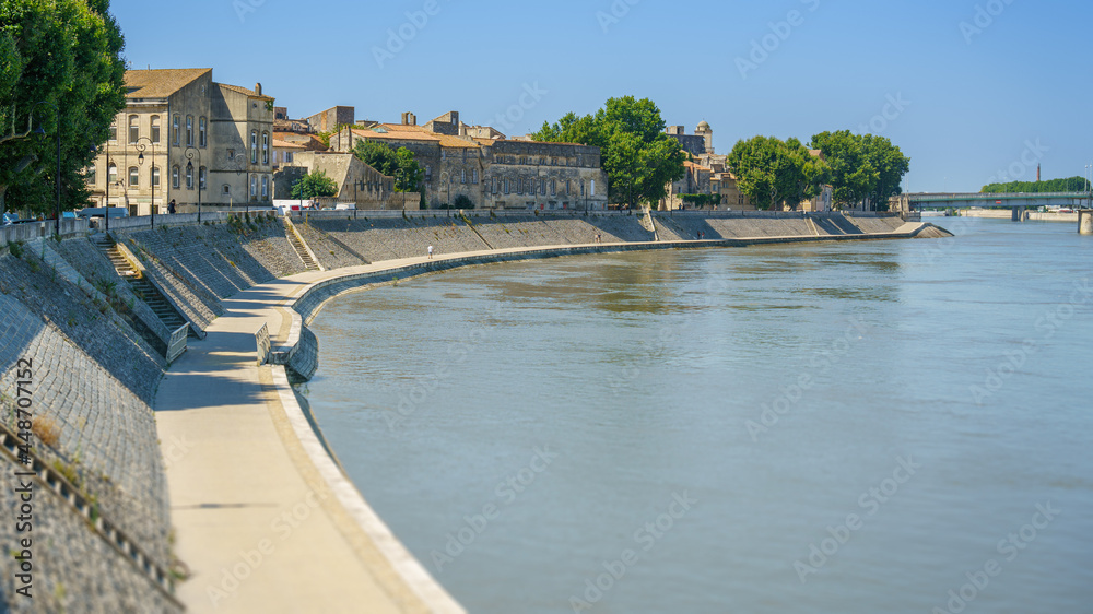 Arles in France with river Rhone