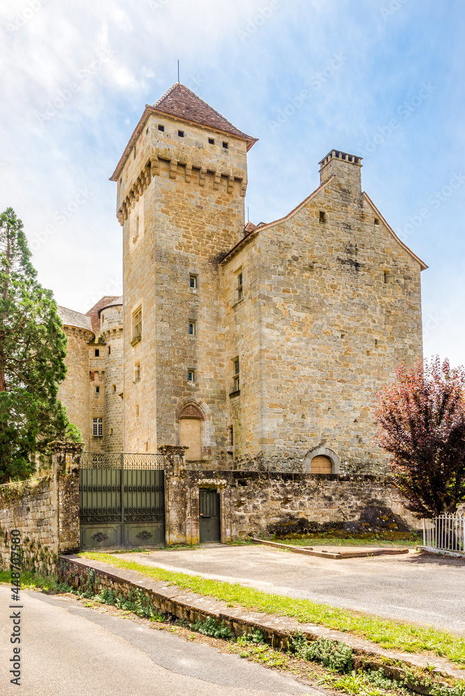 View at the Castle des Plas in Curemonte ,France