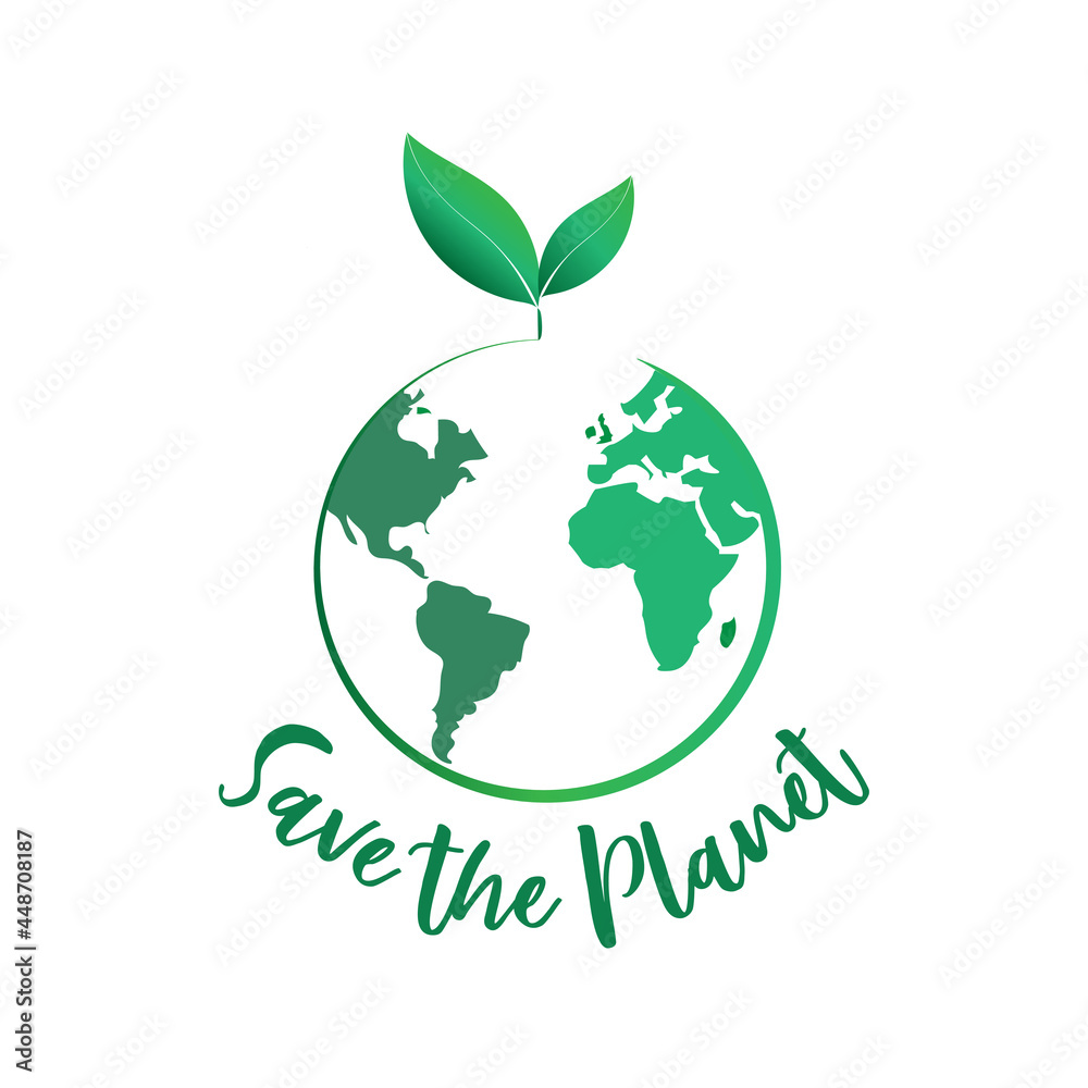 Green globe logo with growing plant and save the planet symbol. Ecology, environment, reforestation, earth day and global warming awareness concept . Green globe logo with growing plant and save the planet symbol. Ecology, environment, reforestation, earth day and global warming awareness concept .