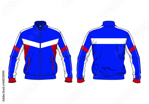retro vintage windbreaker jacket template