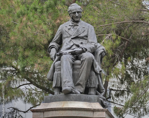 Statue to the writer Alessandro Manzoni in Lecco, Italy