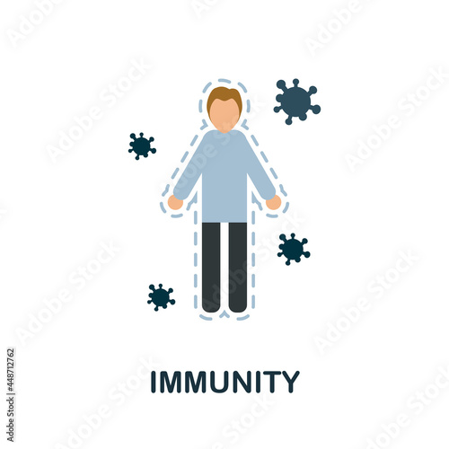 Immunity flat icon. Colored sign from antibiotic resistance collection. Creative Immunity icon illustration for web design, infographics and more