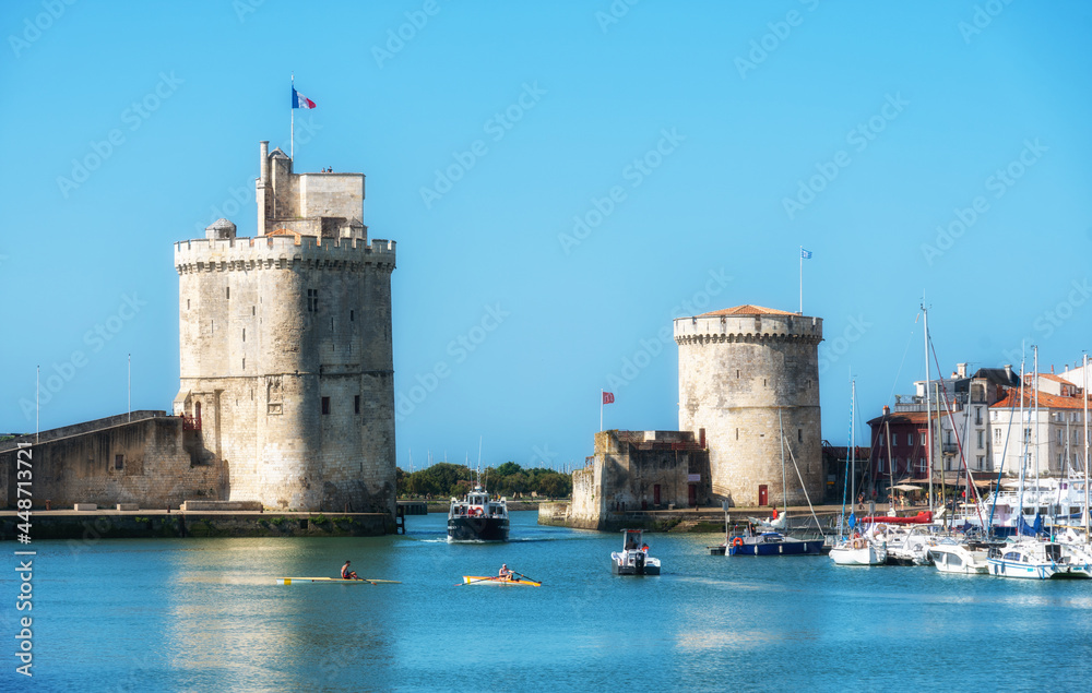 The old port of La Rochelle in France on the Atlantic coast