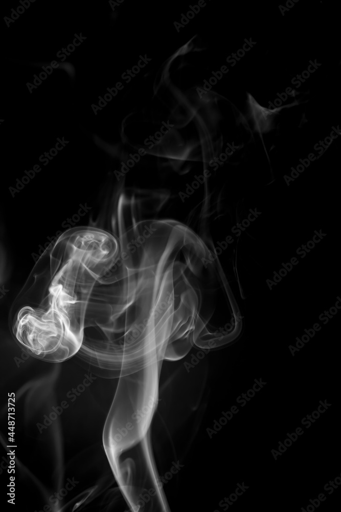 White smoke on black background. White smoke on black background.