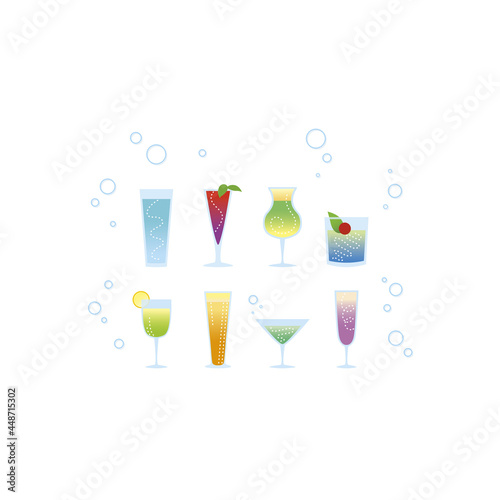 カクテル イラストセット 白背景