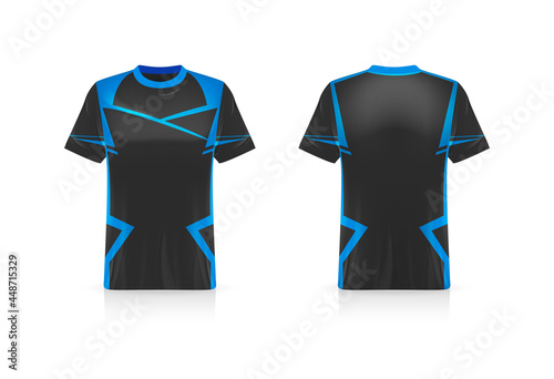 Specification Soccer Sport mockup , Esports Gaming T Shirt Jersey template. mock up uniform . Vector Illustration design
