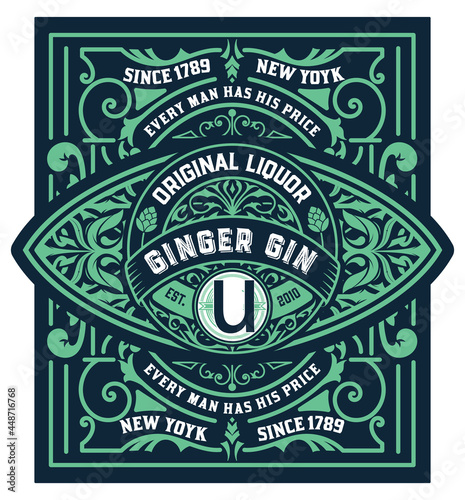 Vintage Label with Gin design