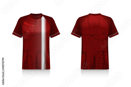 Specification Soccer Sport mockup , Esports Gaming T Shirt Jersey template. mock up uniform . Vector Illustration design