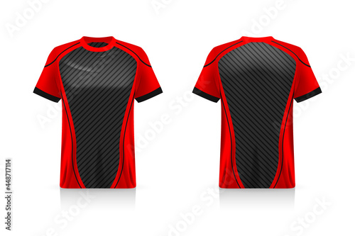 Specification Soccer Sport mockup , Esports Gaming T Shirt Jersey template. mock up uniform . Vector Illustration design