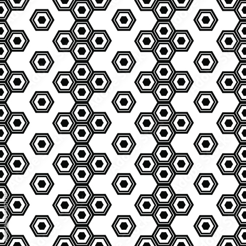 Black and white Ethnic pattern. Geometry hexagon pattern. 
