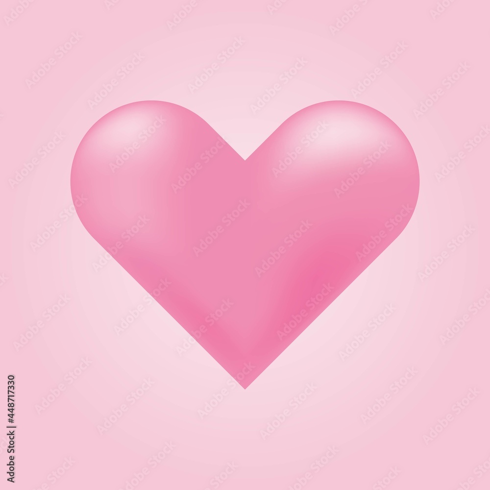 Pink heart icon. Vector illustration. Valentine's Day. Icon valentine.
