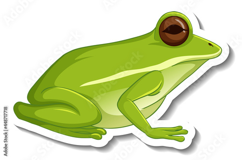 A sticker template with a green frog isolated