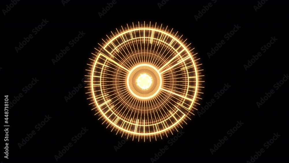 HUD Arc Audio Equalizer A Blinking Yellow Small VJ Loop Animation 01