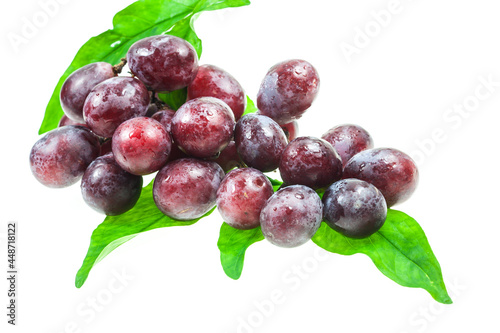Grapes on white background.