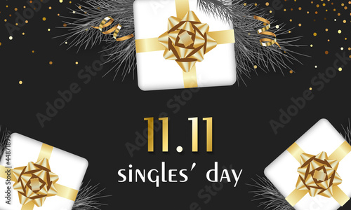 Singles Day Sale Day Holiday Banner - November 11 Chinese Shopping Day Sale - 11.11. photo